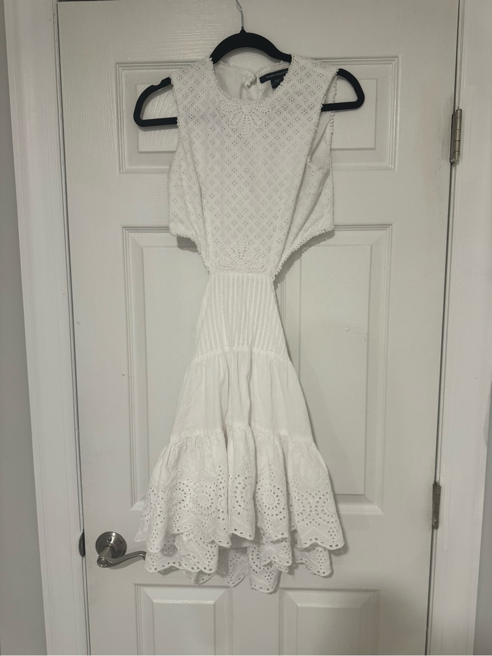 French Connection White Eyelet Midi Dress